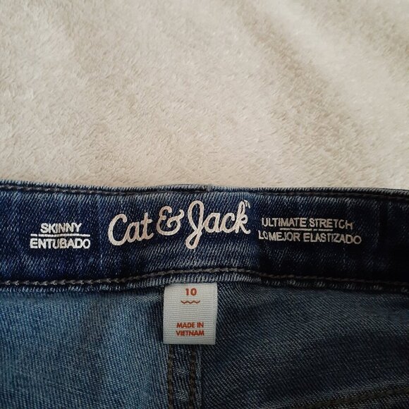 Cat & Jack Girl's Size 10 Medium Wash Ultimate Stretch Skinny Jeans - Picture 4 of 11